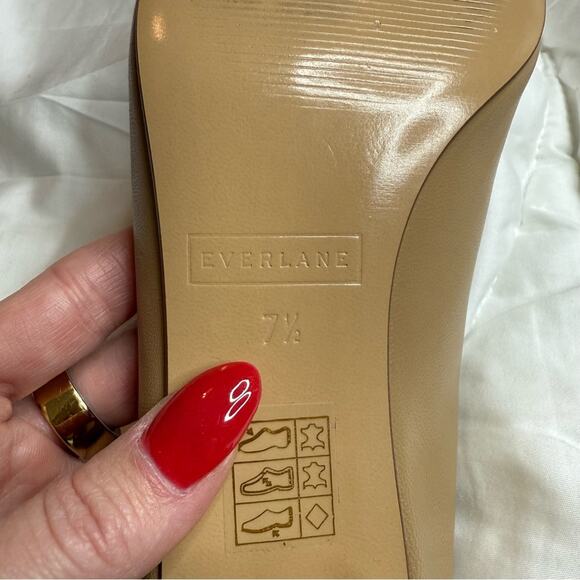 Everlane The Day Heel Light Taupe Sz 7.5 Block Heel Ballet Inspired NEW w/o Box - Picture 4 of 5